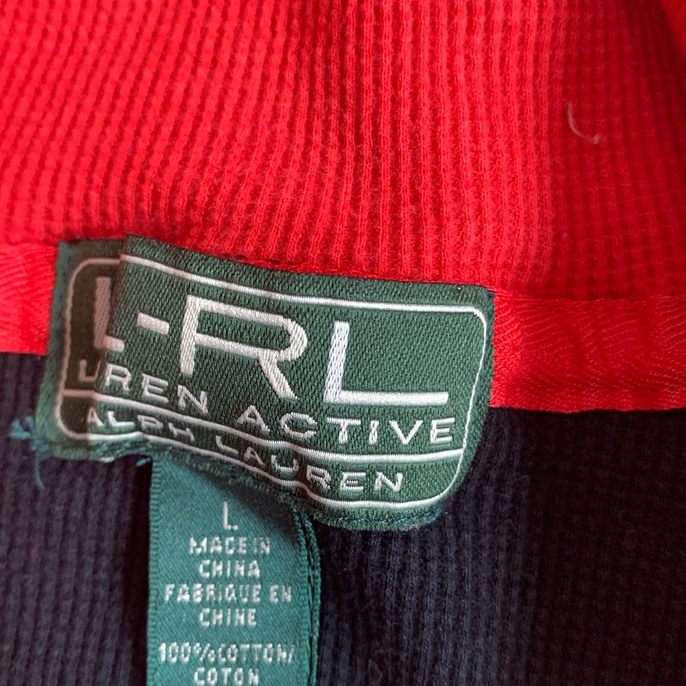 Lauren Ralph Lauren Black Athletic Half-Zip Top with Red Trim Size Large - Picture 3 of 11